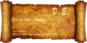 Dittler Emma névjegykártya